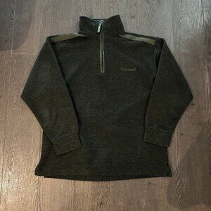 RARE Vintage Timberland Fleece Jacket Medium Gorpcore 1/4 Zip Green Outdoor